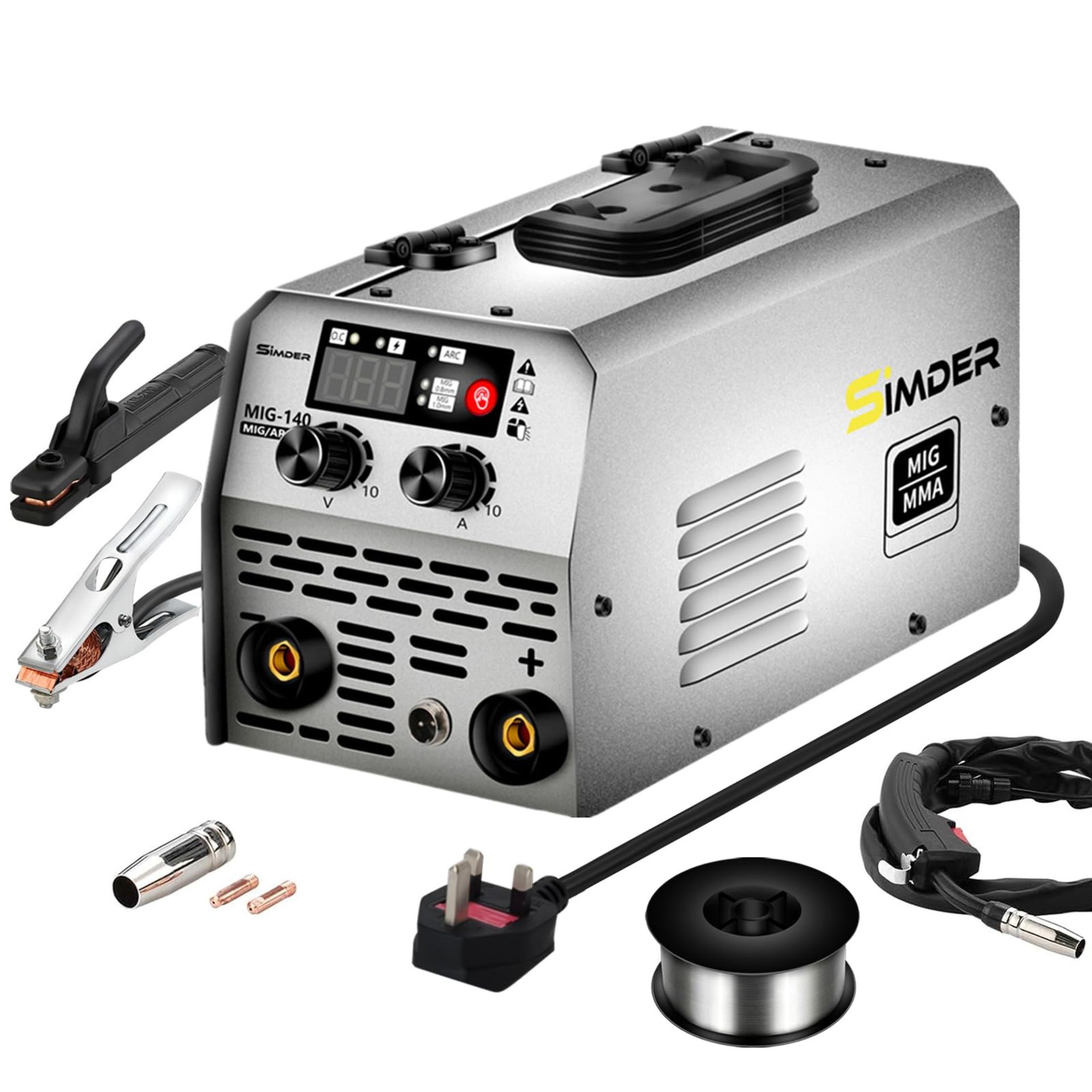 RRP £141.55 SSIMDER MIG Welder Gasless MIG MMA 2 in 1 Welding Machine