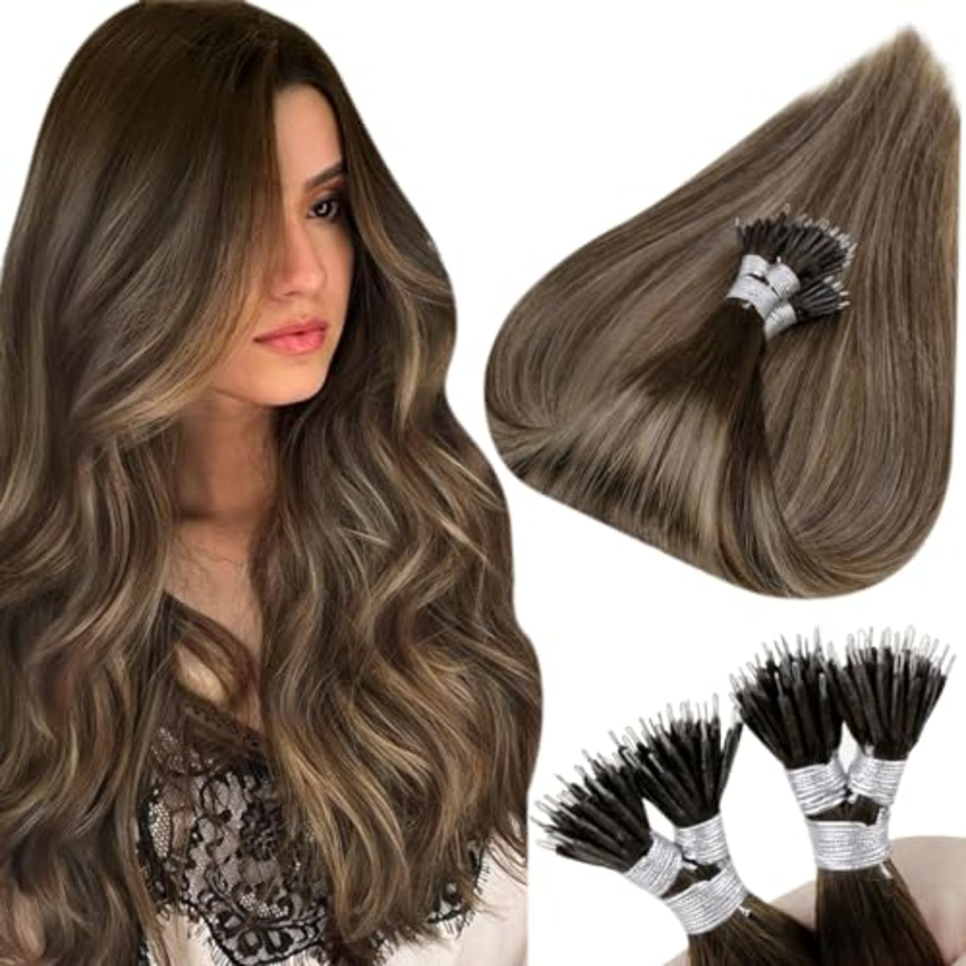 RRP £57.64 Hetto Balayage Nano Hair Extensions Real Human Hair