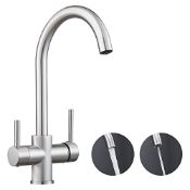 RRP £63.80 Maynosi 3 Way Kitchen Mixer Tap with Drinking Filtered Water Outlet