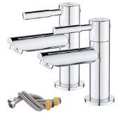 RRP £43.70 Maynosi Bathroom Basin Pillar Taps