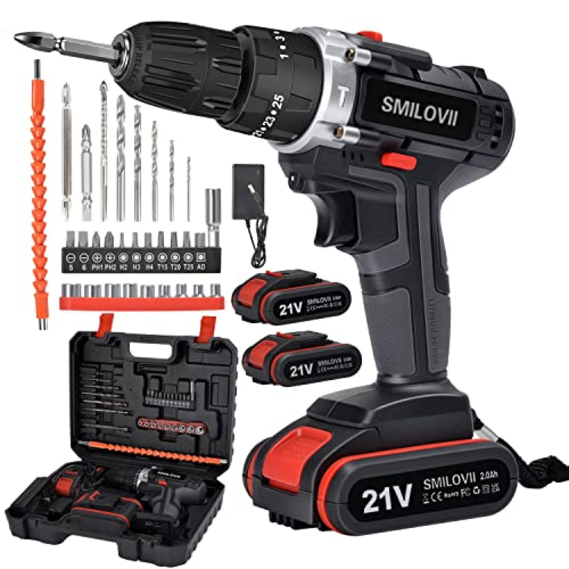 RRP £54.79 SMILOVII 21V Cordless Drills