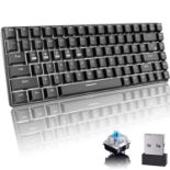 RRP £21.25 Wireless Mechanical Gaming Keyboard 84 Keys 2.4Ghz