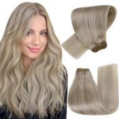 RRP £40.83 Hetto Blonde Weft Hair Extensions Human Hair Sew in