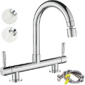 RRP £49.98 Maynosi 2 Hole Kitchen Sink Mixer Tap