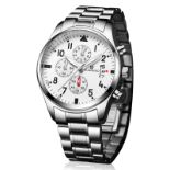 RRP £45.37 GUANHAO Silver Men's Watches Multifunction Stainless