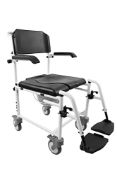 RRP £318.53 KMINA PRO - Commode Toilet Chair with Wheels (Version 2.0 with Improved Brakes)