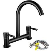 RRP £45.31 Maynosi Black Kitchen Sink Mixer Tap