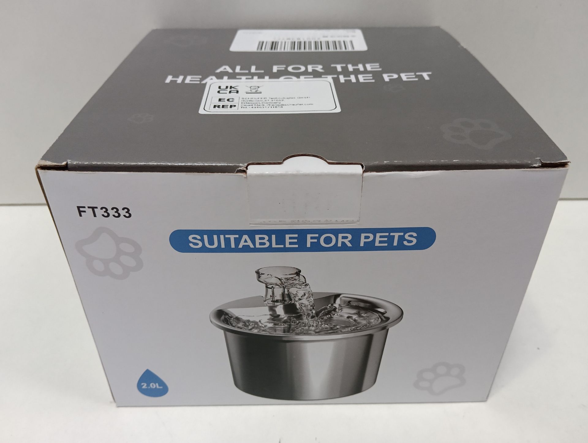 RRP £38.35 LiteBee 2L Stainless Steel Cat Water Fountain - Image 2 of 2