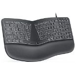 RRP £29.67 Seenda Ergonomic Keyboard Wired USB Keyboard Illuminated