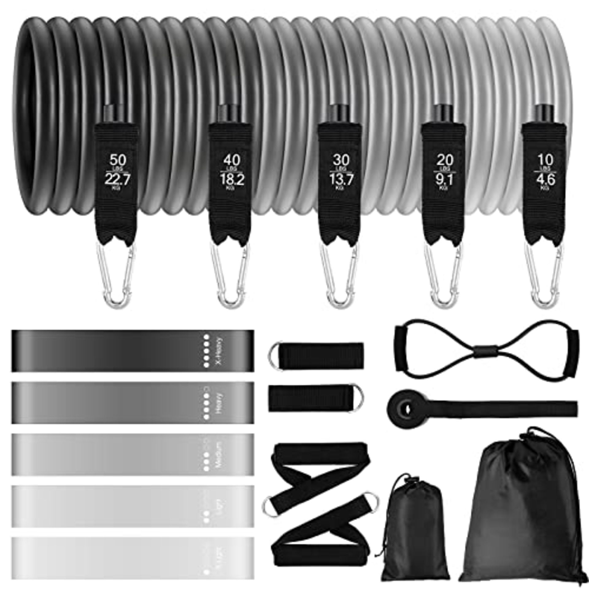 RRP £28.52 Odoland Resistance Bands Set Workout Bands with 5 Stackable Exercise Bands