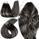 RRP £77.10 Ugeat Micro Beads Hair Extensions Grey Straight Hair