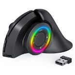 RRP £25.10 Seenda Wireless Vertical Mouse with RGB Light and Jiggle Function