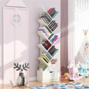 RRP £68.49 mosegor Tree Bookshelf Bookcase 10-Tier Floor Standing