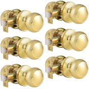 RRP £63.28 Probrico Polished Brass Passage Door Knobs