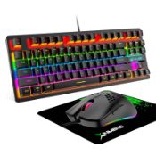 RRP £34.24 ZIYOU LANG Black Wired Gaming Keyboard Mouse Set