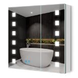 RRP £251.15 Quavikey Bathroom Mirror Cabinet with Lights and