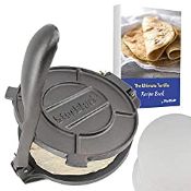 RRP £41.69 10 Inch Cast Iron Tortilla Press by StarBlue with 100