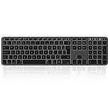 RRP £30.14 ASHU Multi-Device Bluetooth Wireless Keyboard with White LED Backlit for Mac OS