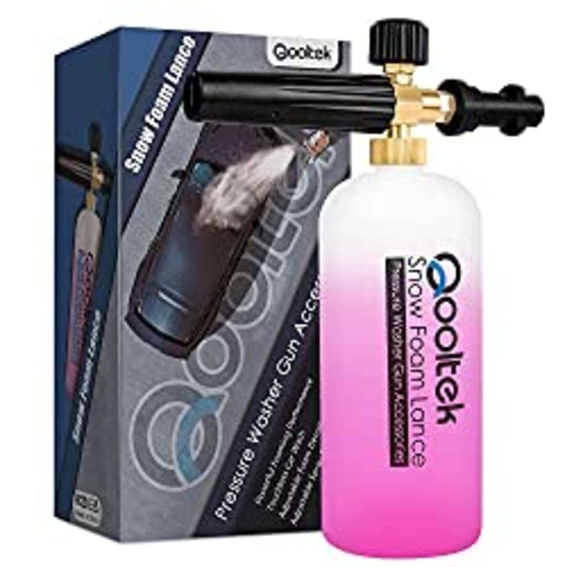 RRP £23.58 Qooltek Adjustable Foam Cannon 1 Liter Bottle Snow