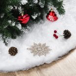 RRP £22.82 Christmas Tree Skirt White 59"/150cm Faux Fur Xmas