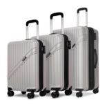 RRP £171.26 GinzaTravel Lightweight 4 Wheels Suitcase Set ABS Hard