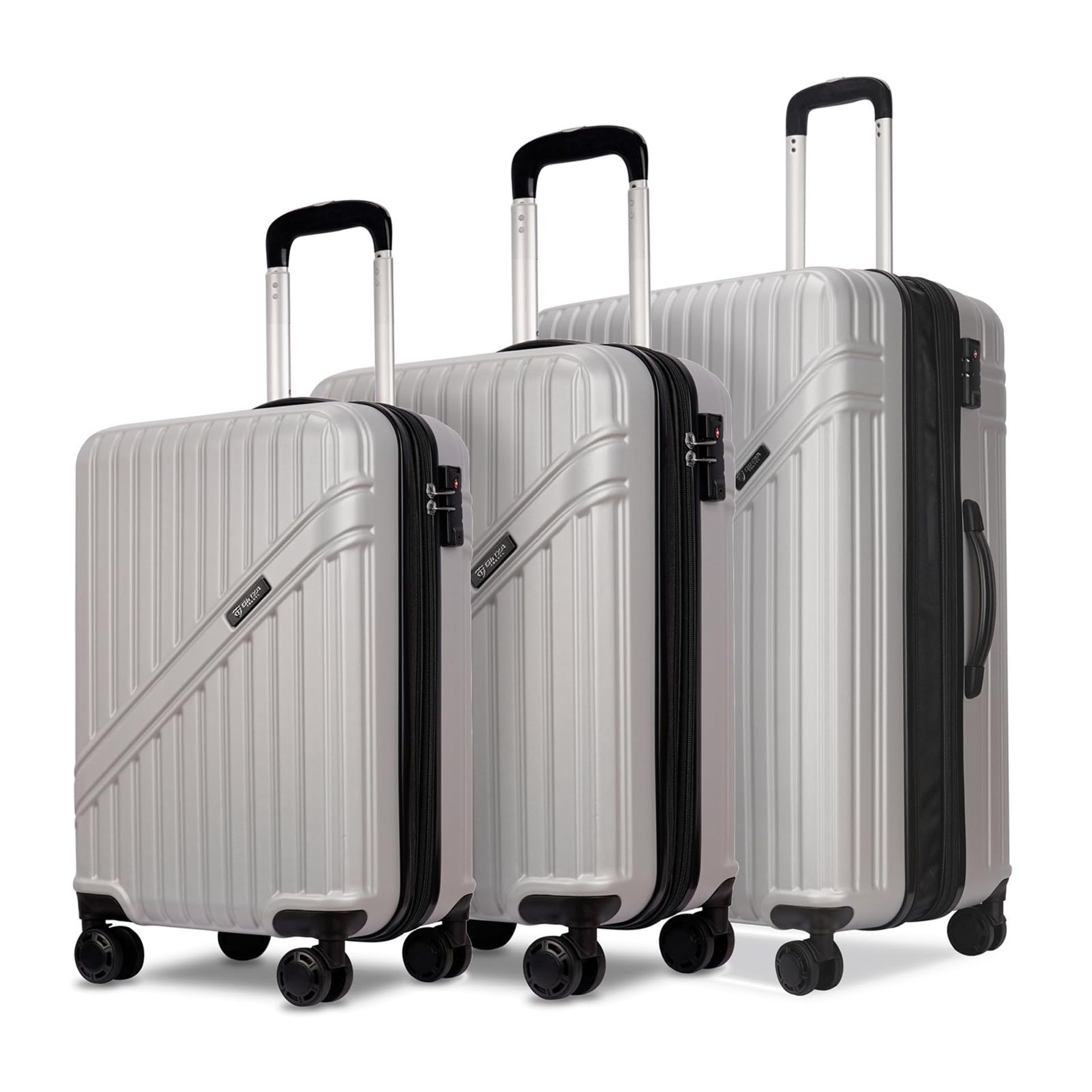 RRP £171.26 GinzaTravel Lightweight 4 Wheels Suitcase Set ABS Hard