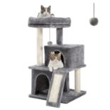 RRP £45.68 PETEPELA Cat Tree 86cm Cat Tower with Double Condos