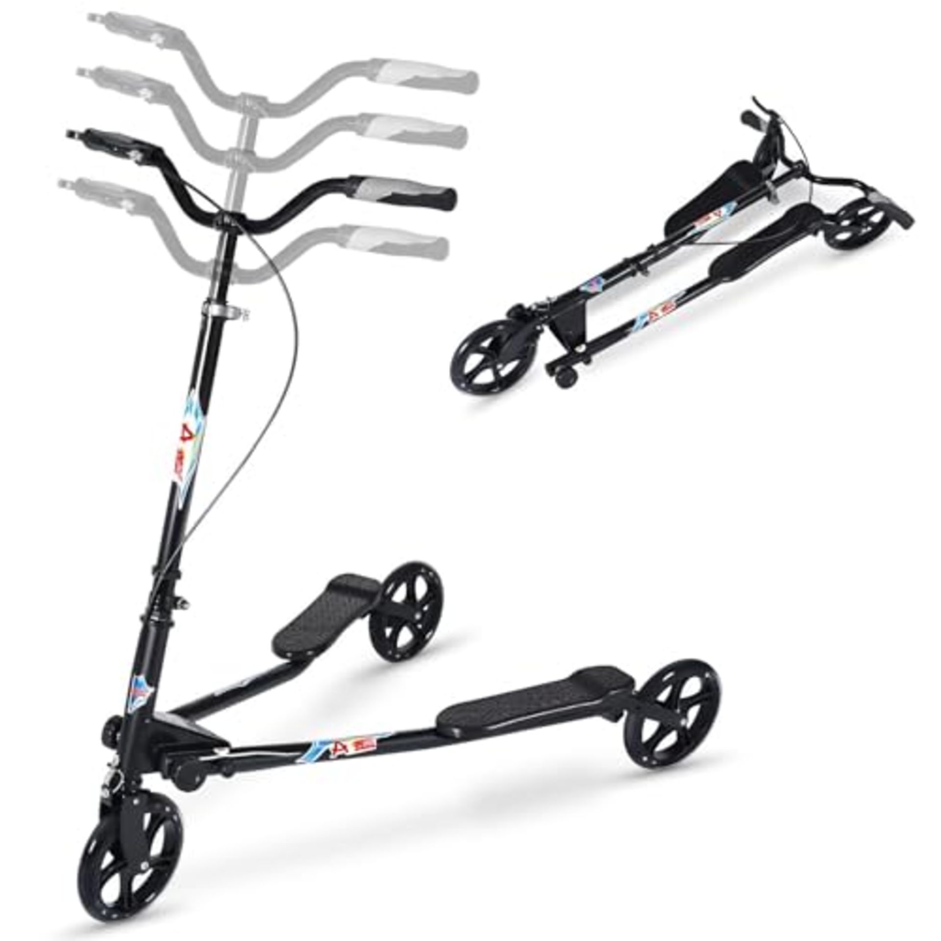 RRP £105.12 AOODIL 3 Wheel Foldable Scooter Swing Scooter Tri Slider