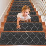 RRP £41.06 AISEY Upgraded Stair Treads Carpet Non-Slip Indoor