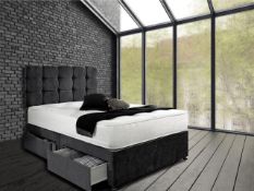 RRP £334.99 GHOST BEDS Capri Plush Divan Bed Base and 24" NON MATCHING Headboard *Storage Available