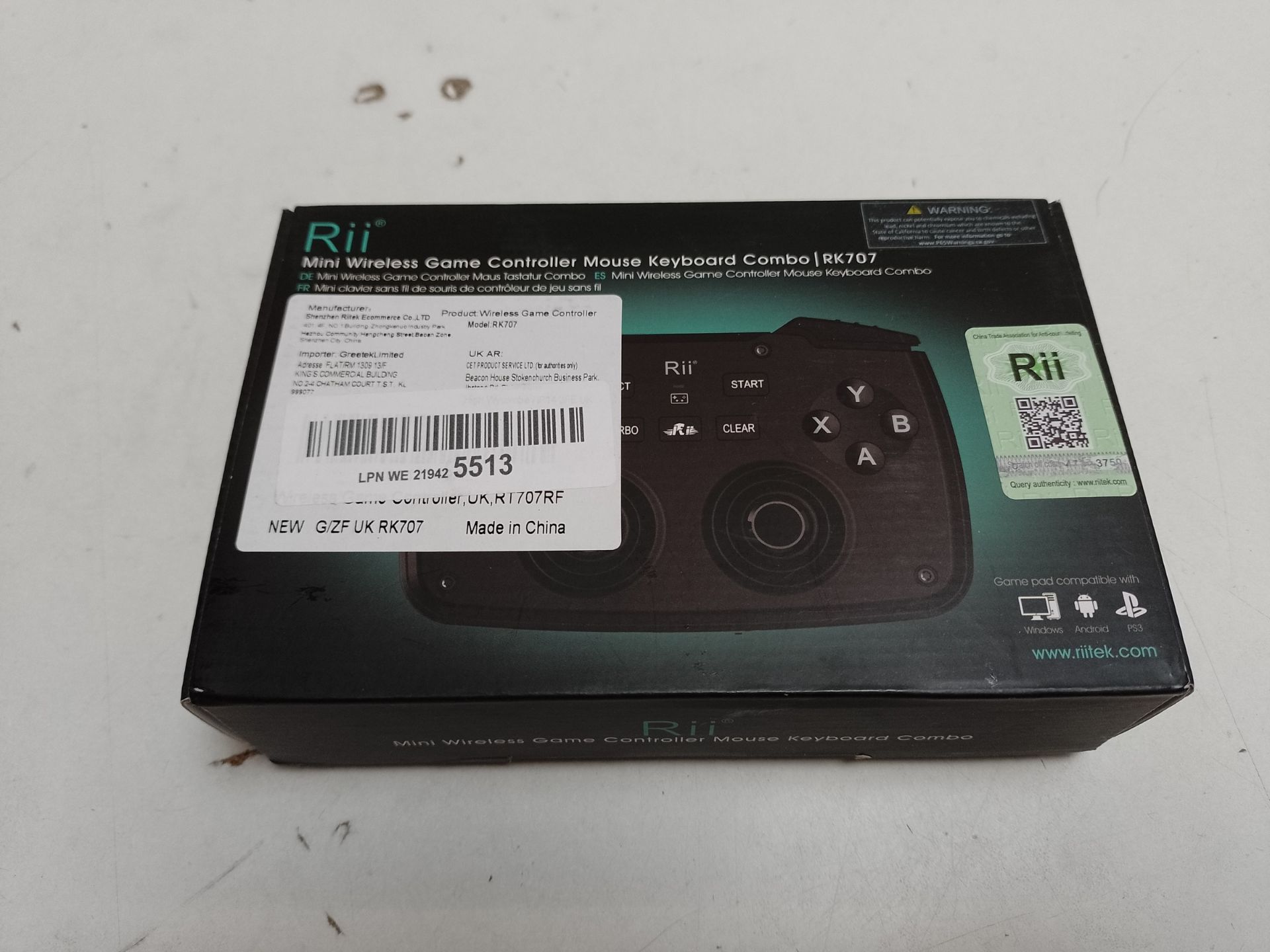 RRP £33.10 Rii RK707 Mini Keyboard and Mouse Combo with Trackpad - Image 2 of 2