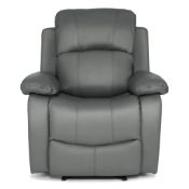 RRP £284.28 Bravich LUXURY Grey Gray Bonded Leather Recliner Arm