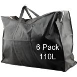 RRP £25.10 ZOENHOU 6 Pack 110L Black Extra Large Under Bed Storage Bags with Zips