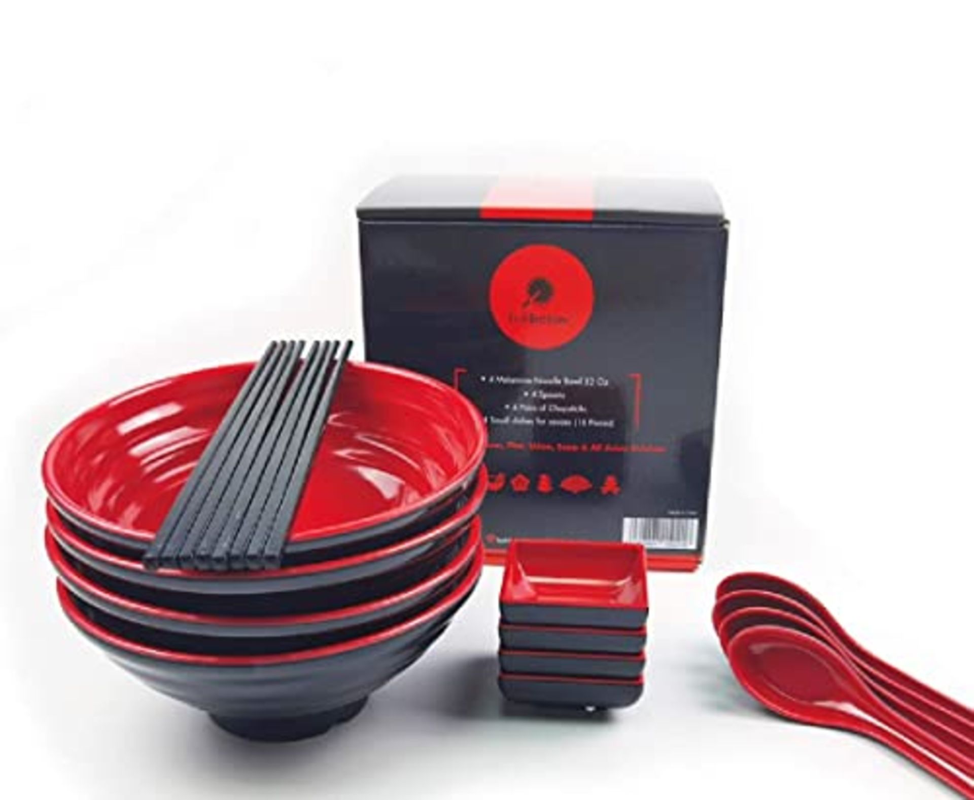 RRP £38.04 balibetov Ramen Bowl Set - Includes Melamine Ramen Bowls