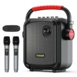 RRP £114.15 TONOR Karaoke Machine with 2 UHF Wireless Microphones for Adults and Kids