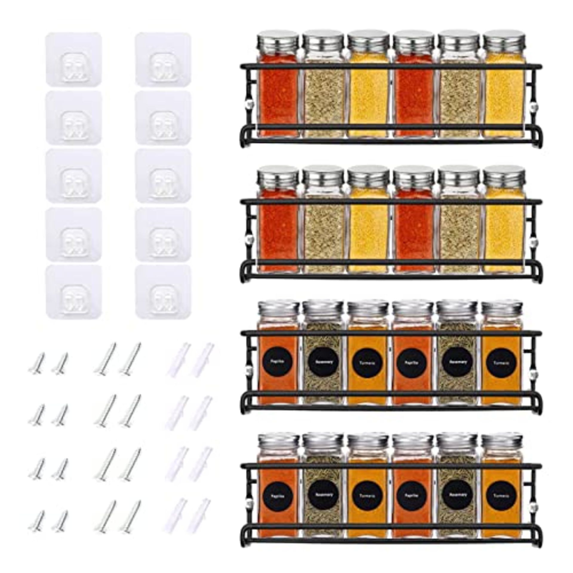 RRP £14.82 BTGGG Spice Rack for Inside Cupboard 4 Tier Wall Mounted