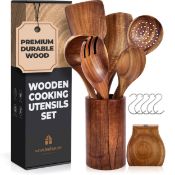 RRP £44.20 Wooden Cooking Utensils