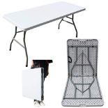 RRP £69.62 MQ Houseware 5ft Folding Table Plastic Fold in Half