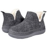 RRP £26.25 Zizor Women's Moccasin Bootie Slippers with Cosy Memory Foam