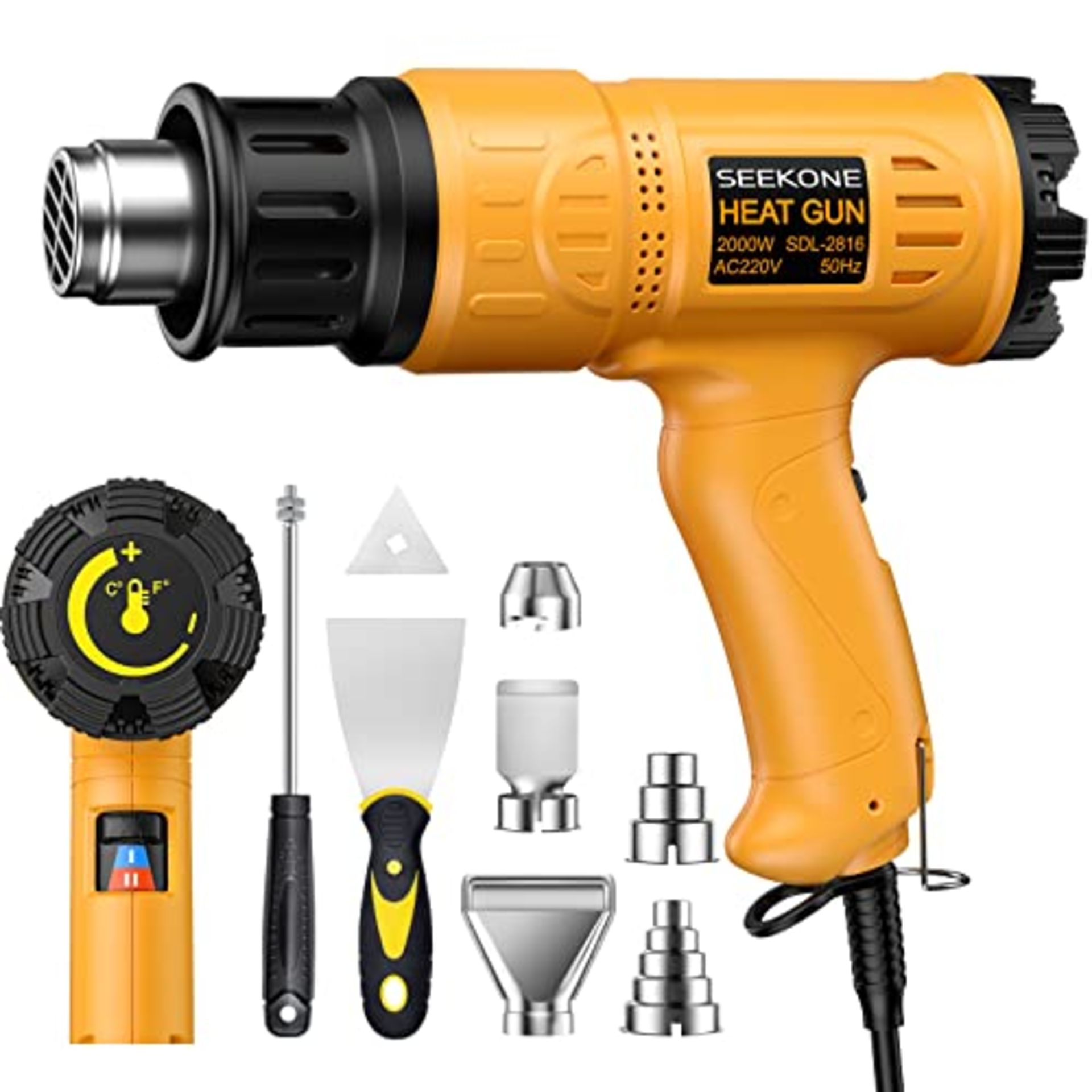 RRP £41.09 SEEKONE 2000W Professional Hot Air Gun 50 - 600