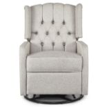 RRP £281.99 Bravich Manual Reclining Swivel Chair- Cream Fabric