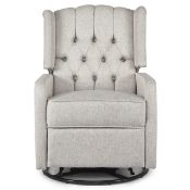 RRP £281.99 Bravich Manual Reclining Swivel Chair- Cream Fabric