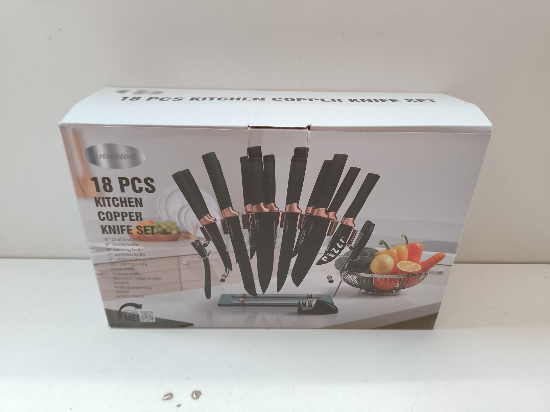 RRP £45.65 nuovva Professional Kitchen Knife Set with Block - Image 2 of 2