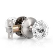 RRP £27.11 PinLin 1 Pack Passage Glass Door Knobs with Dianmond