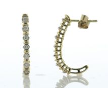9ct Yellow Gold Eternity Diamond Semi Hoop Earring 0.26 Carats - Valued By IDI £1,010.00 - A