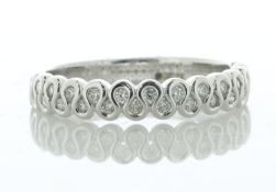 14ct White Gold Meander Curve Rub Over Set Semi Eternity Diamond Ring 3.5mm 0.20 Carats - Valued