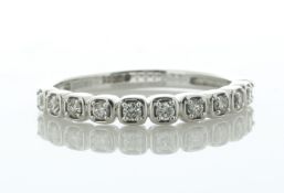 14ct White Gold Rub Over Set Semi Eternity Diamond Ring 2.8mm 0.20 Carats - Valued By IDI £3,350.