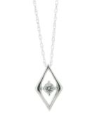 9ct White Gold Kite Shape Diamond Pendant And Chain 0.06 Carats - Valued By IDI £990.00 - One