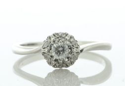 9ct White Gold Single Stone With Halo Setting Ring 0.25 Carats - Valued By IDI £1,935.00 - A