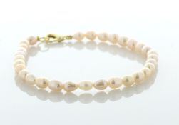 7.5 inch Freshwater Cultured 4.5 - 5.0mm Pearl Bracelet With Brass Clasp - Valued By AGI £200.00 -